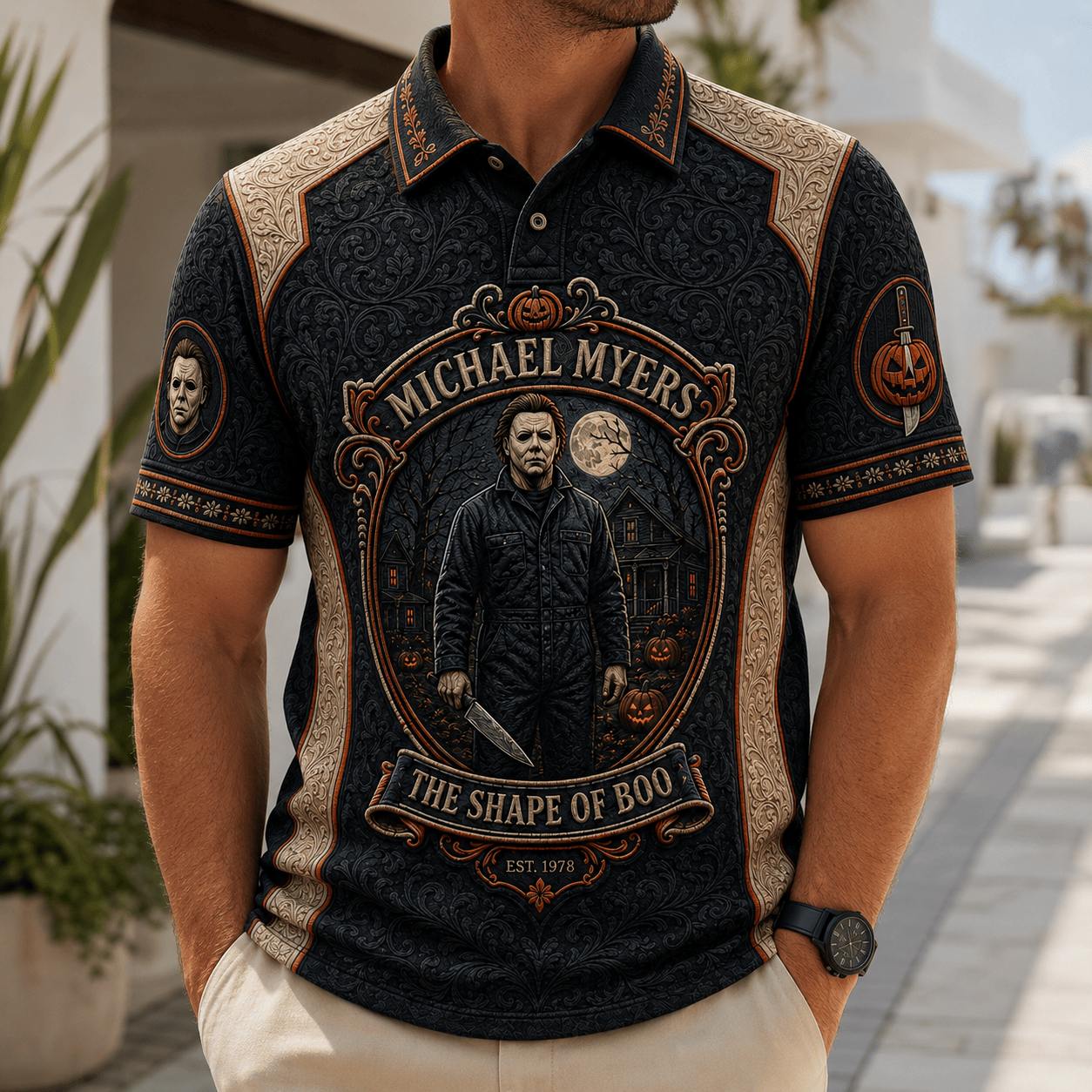PREMIUM ASH EMBOSS POLO SHIRT HQH